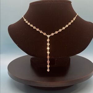 #35.   Elegant Silver Necklace set with Crystal Accents